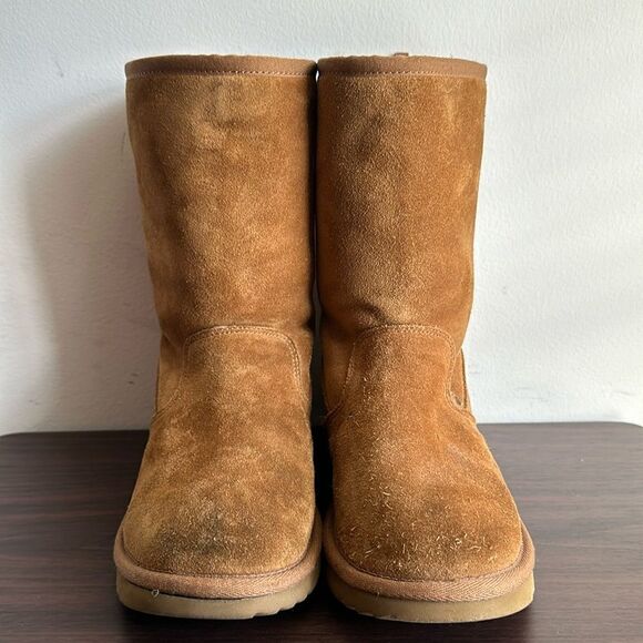 UGG Lil Sunshine II Back Zipper Tall Suede Boots Chestnut Tan Sz 4 - Picture 5 of 7